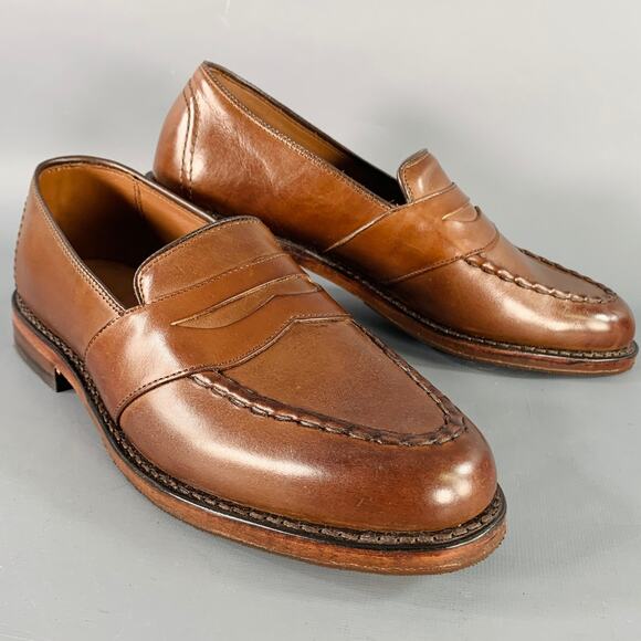 ALLEN EDMONDS Size 7 Randolph Brown Leather Penny Loafers - Picture 1 of 10